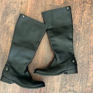 Frye Melissa button tab zip back black boot 6.5